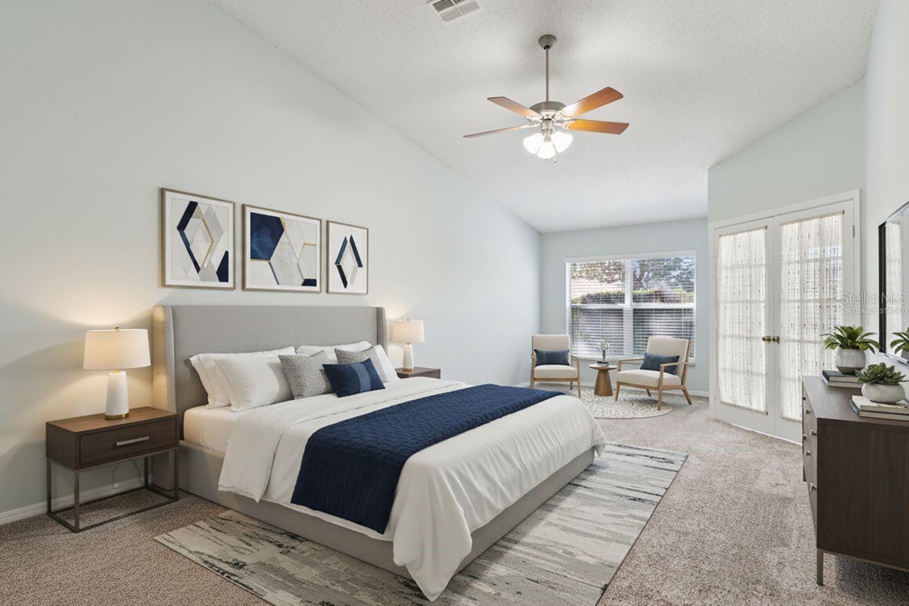 primary bedroom virtually staged