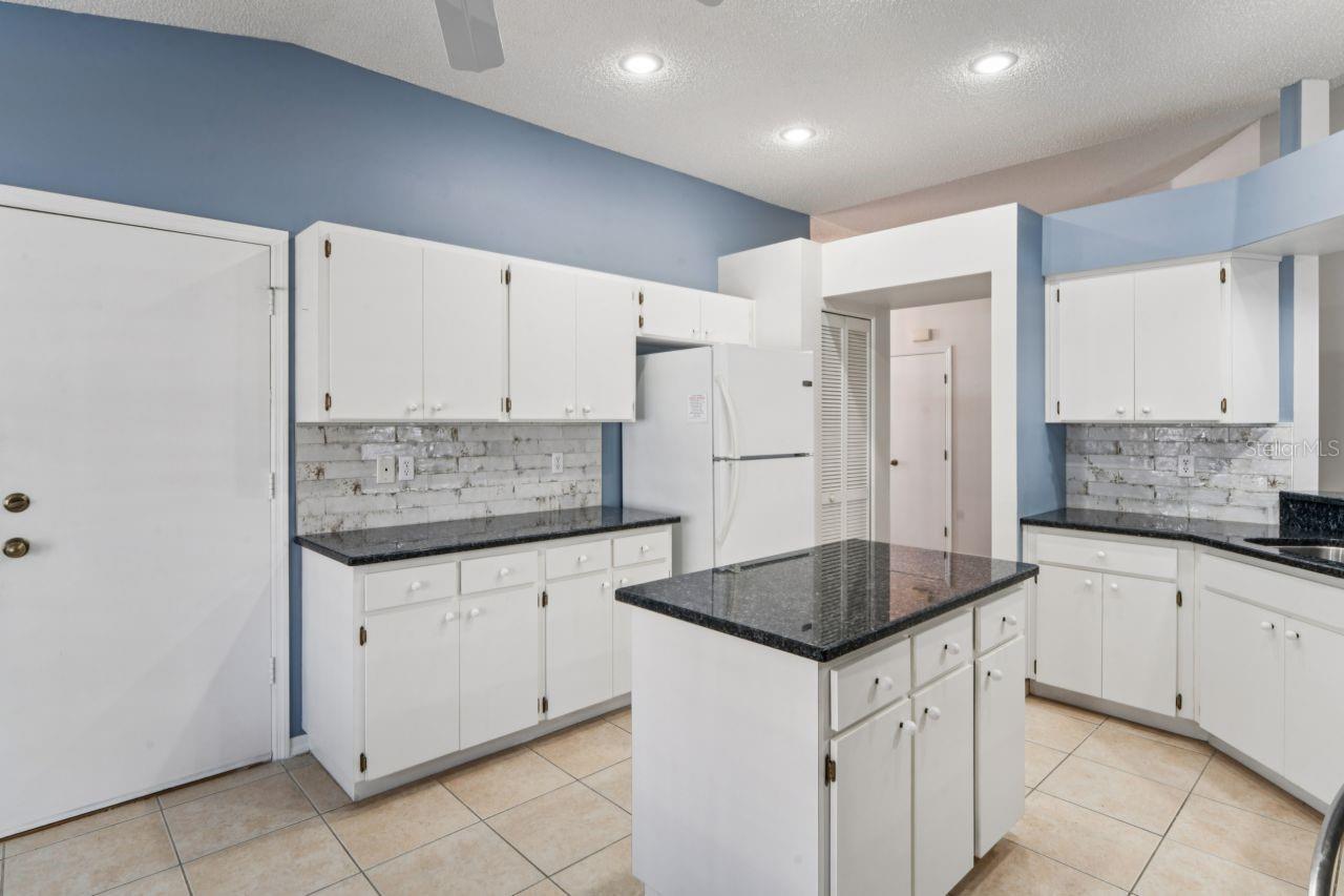 kitchen with door to garage