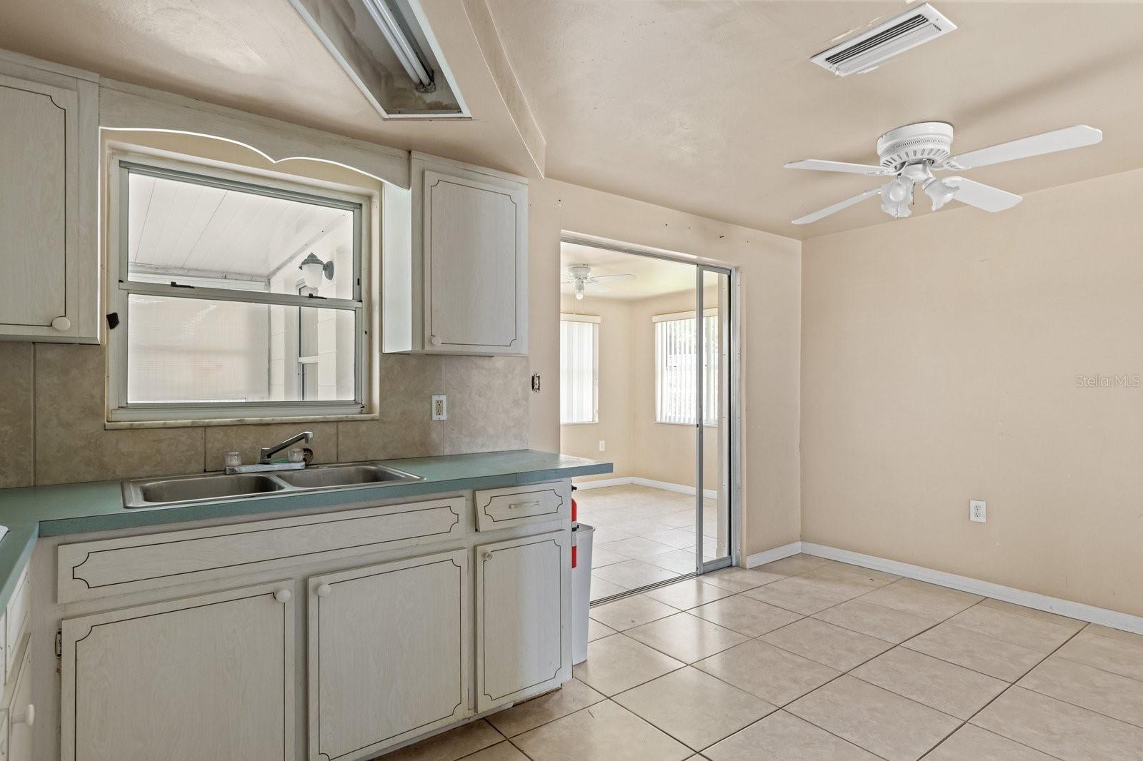 Kitchen gives you access to dining area
