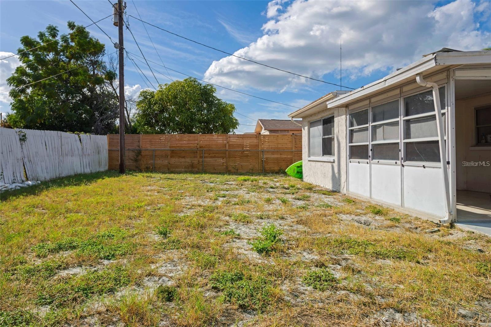 Spacious backyard