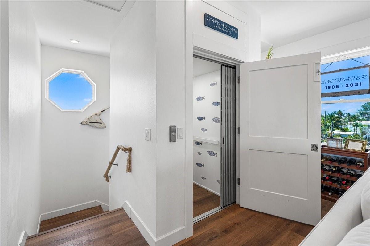 3rd Floor Elevator Ready to descend to 2nd Floor  (Bedrooms and Bathrooms Level)