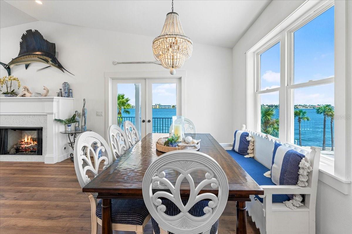 What a view from your dining area, and that gas marble fireplace, in the winter, you may find yourself cuddling with nice hot tea, or whiskey.