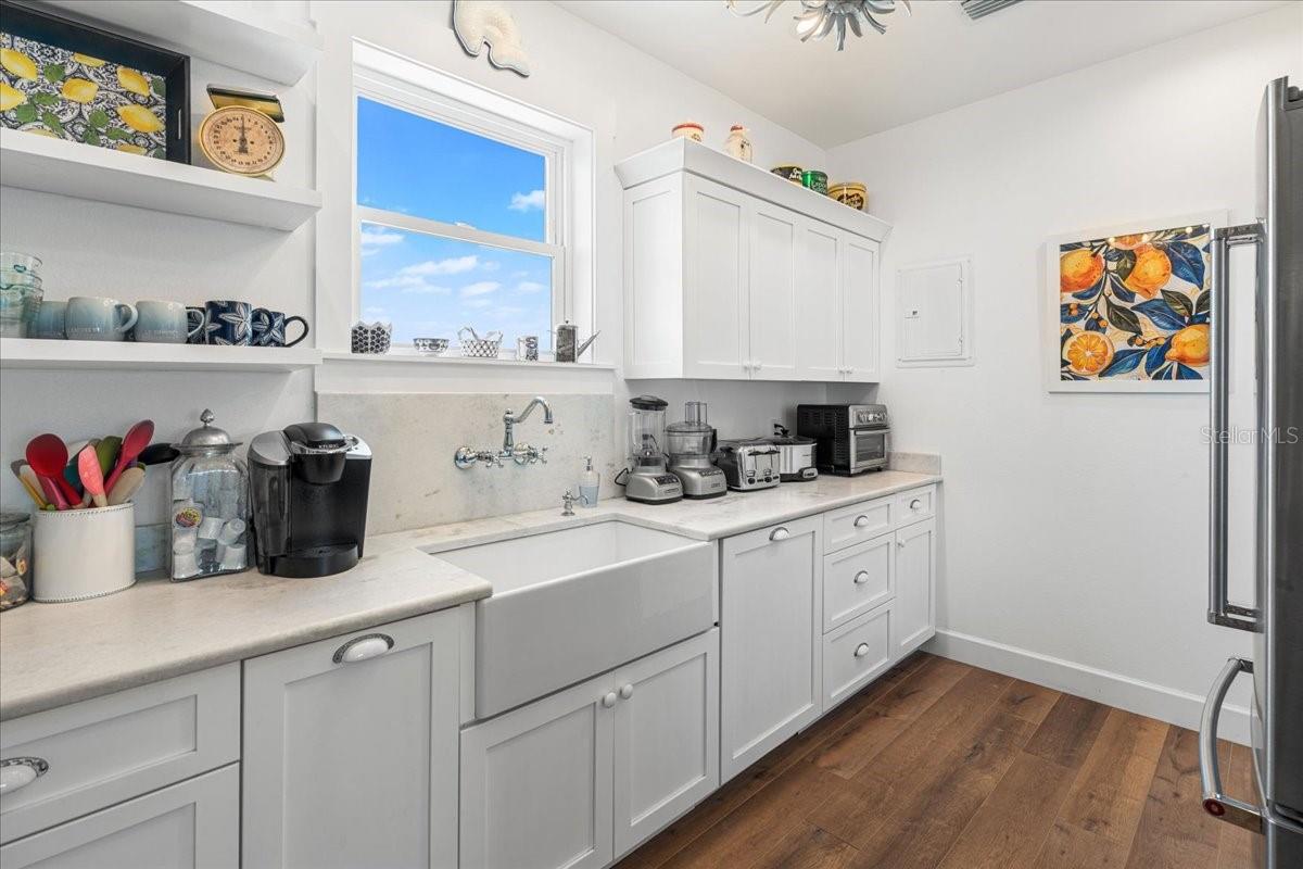 Chef's Dream: 'Pantry" looking View from the Entrance (pocket door for privacy from Main Kitchen)