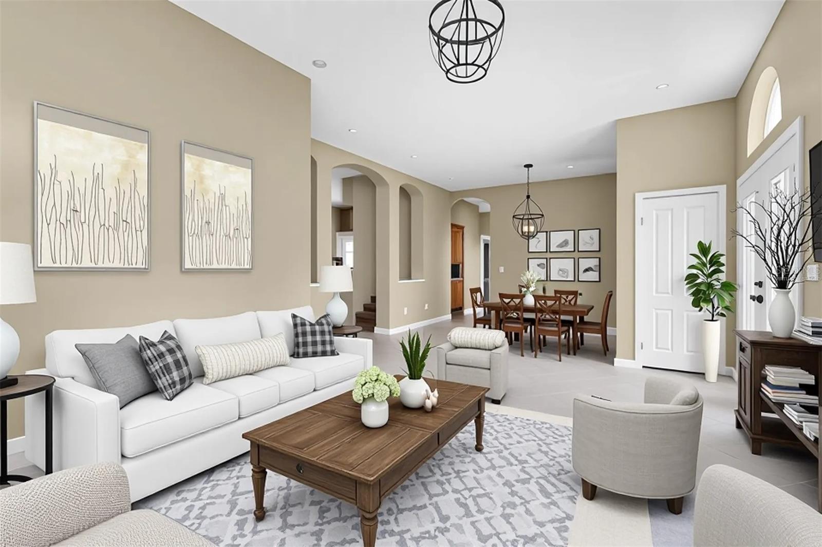 family room/virtually staged