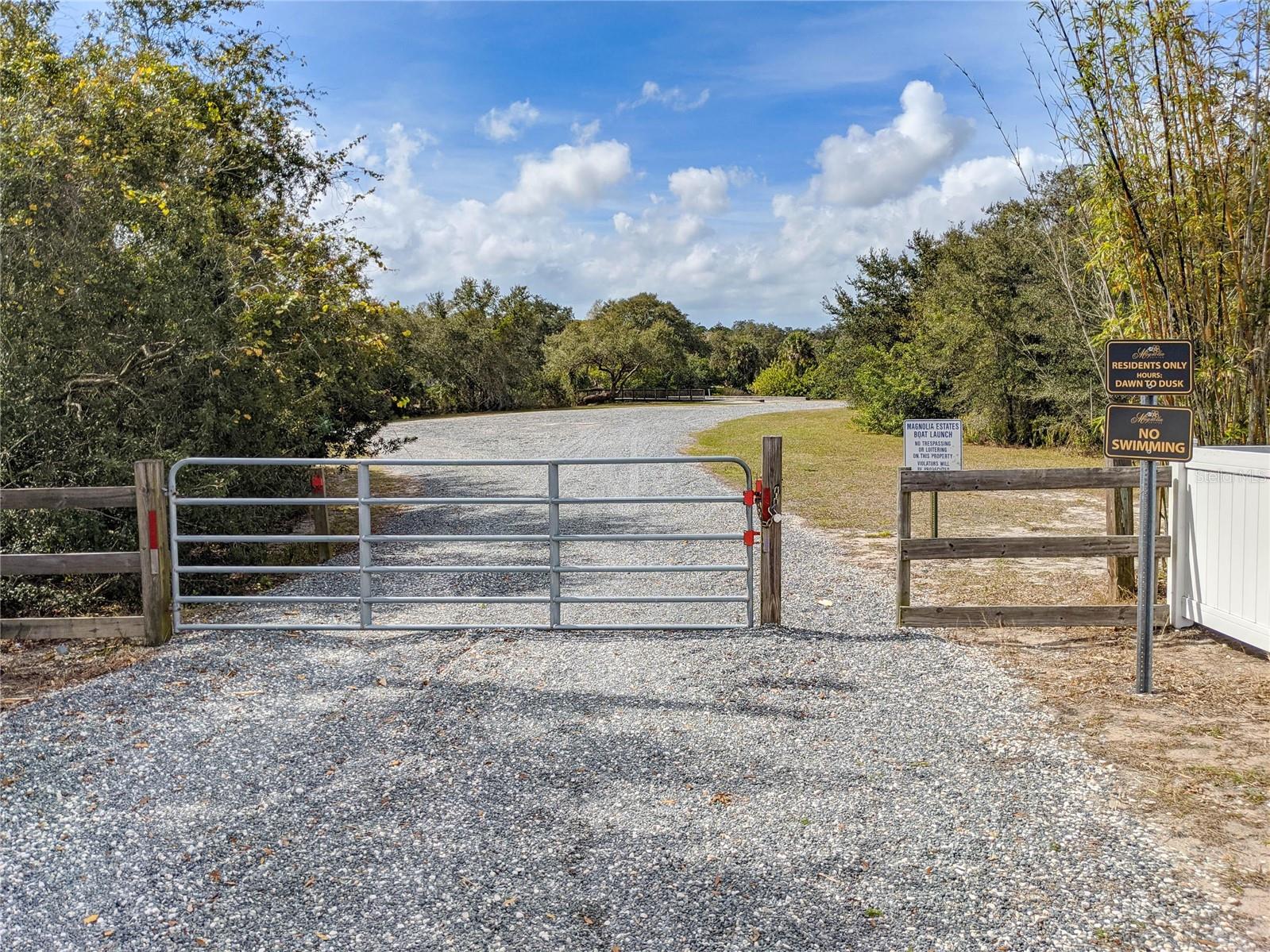 gate to community boat ramp