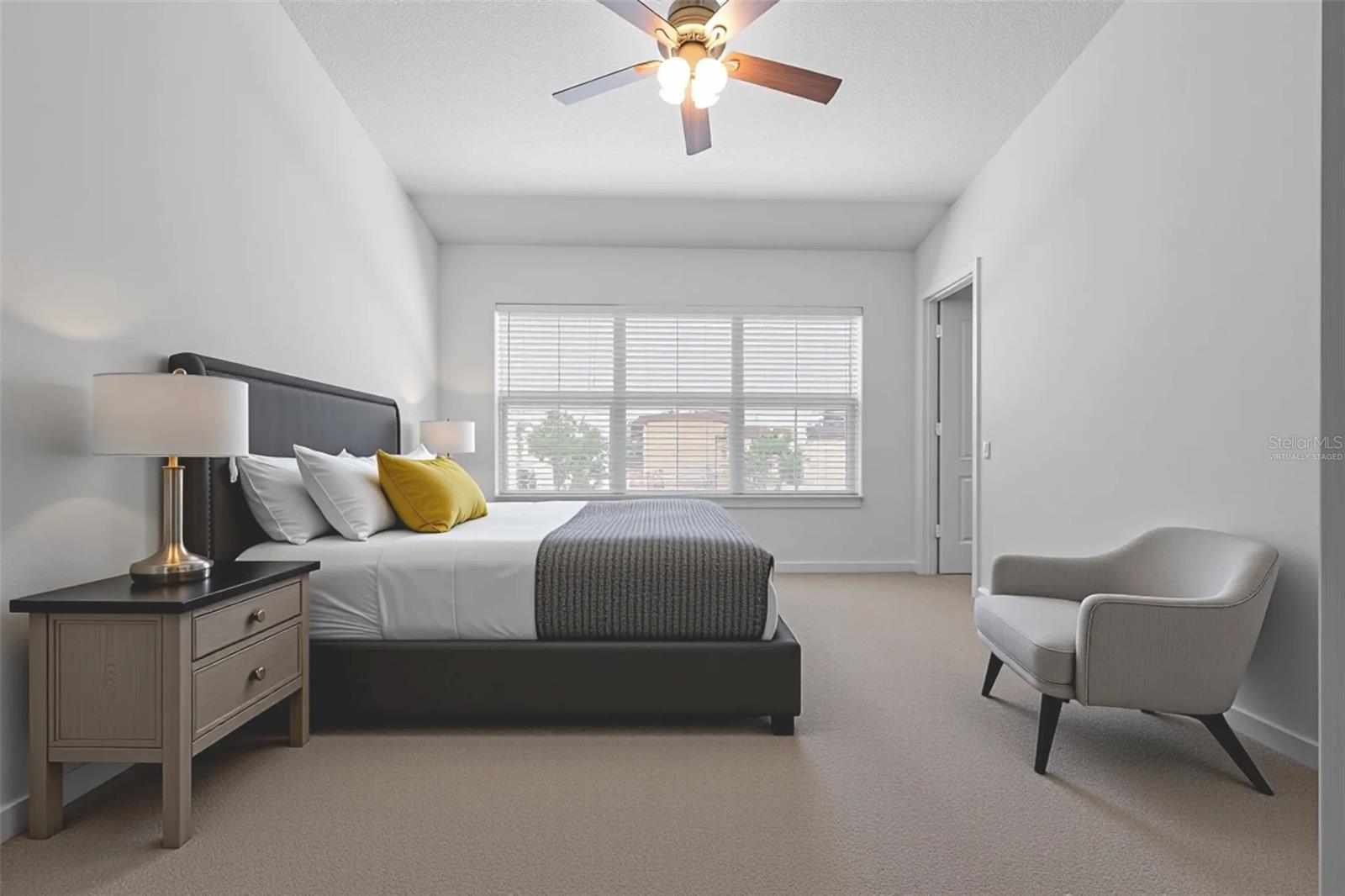 Virtually Staged Master Bedroom