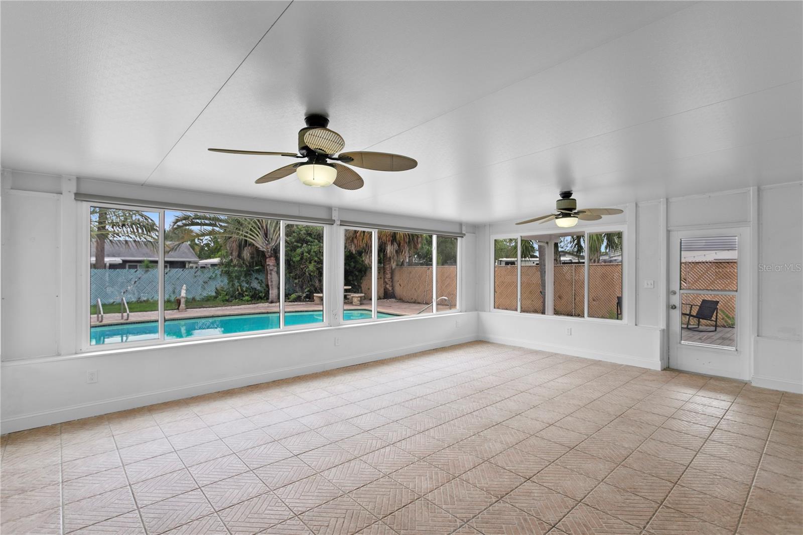 Florida Room facing pool and covered lanai