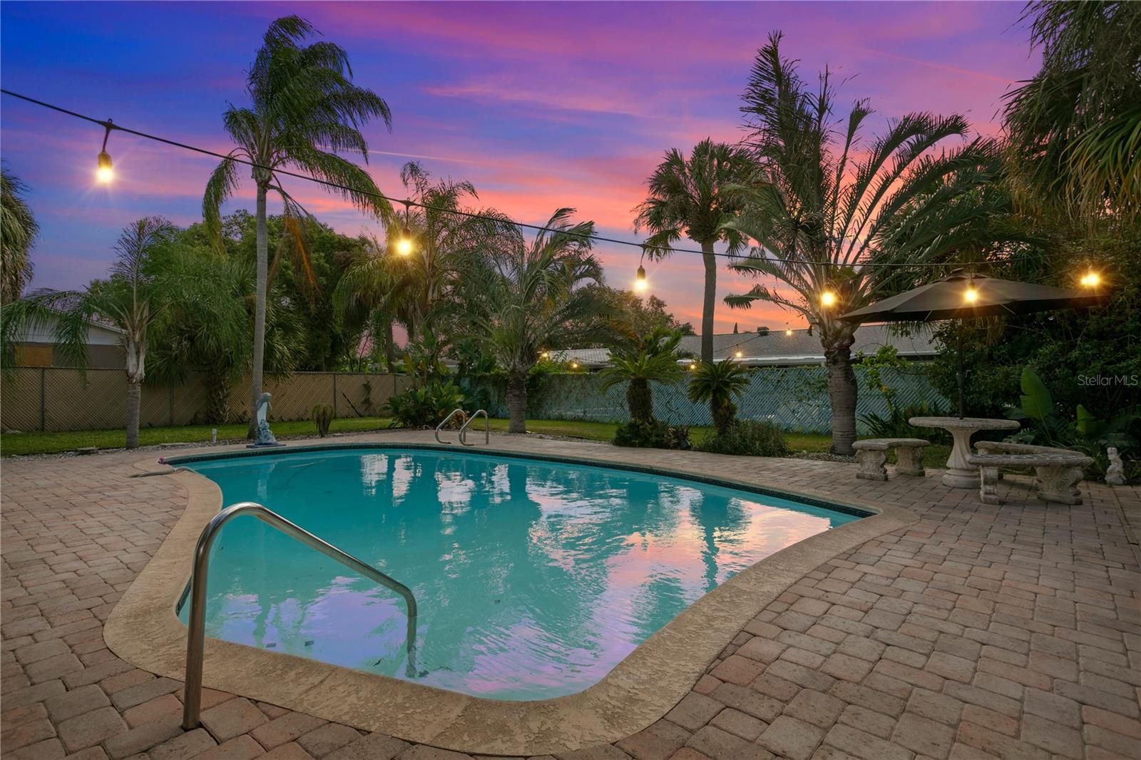 Sunset pool view