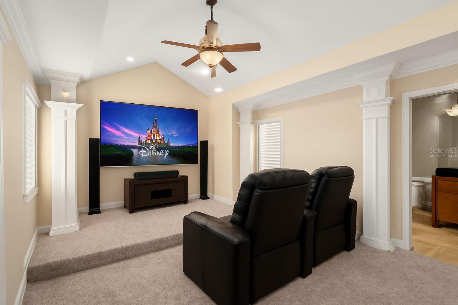 Media Room Virtually Staged