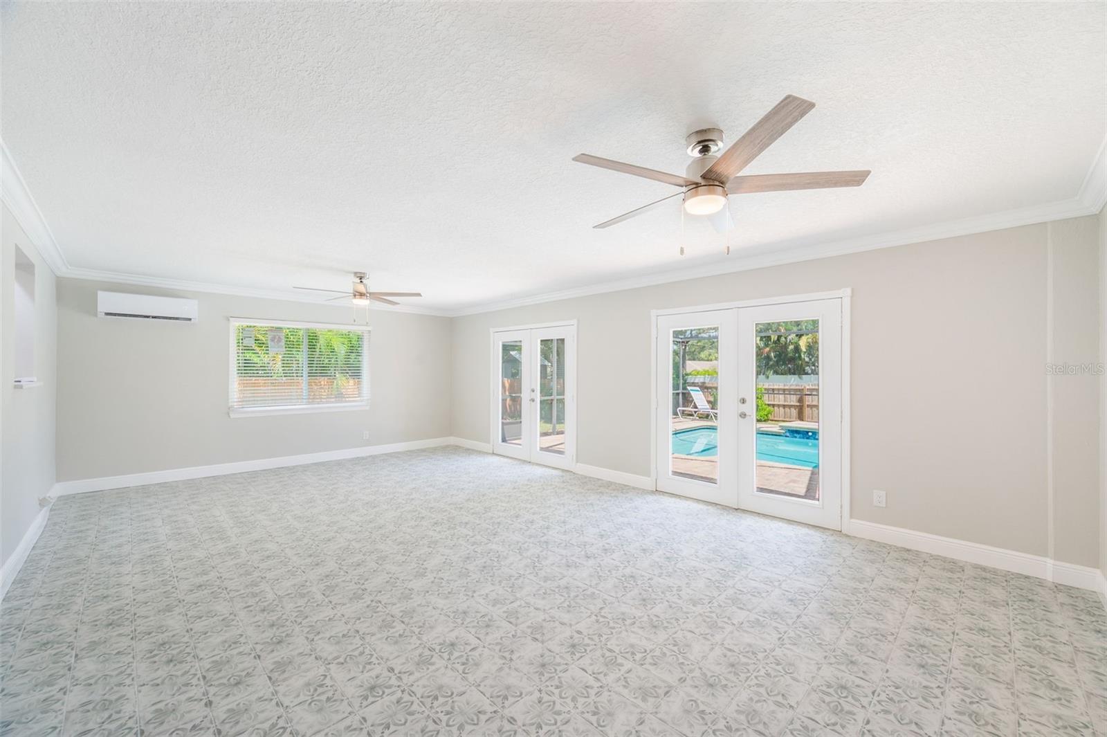 great room out to pool