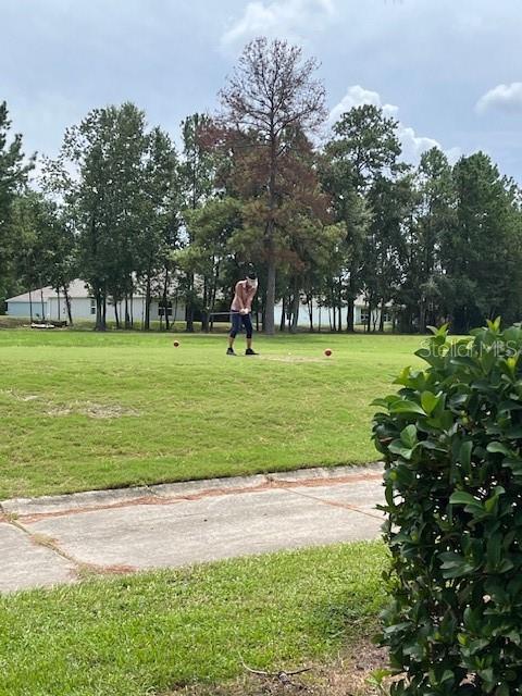 Golf field behind house