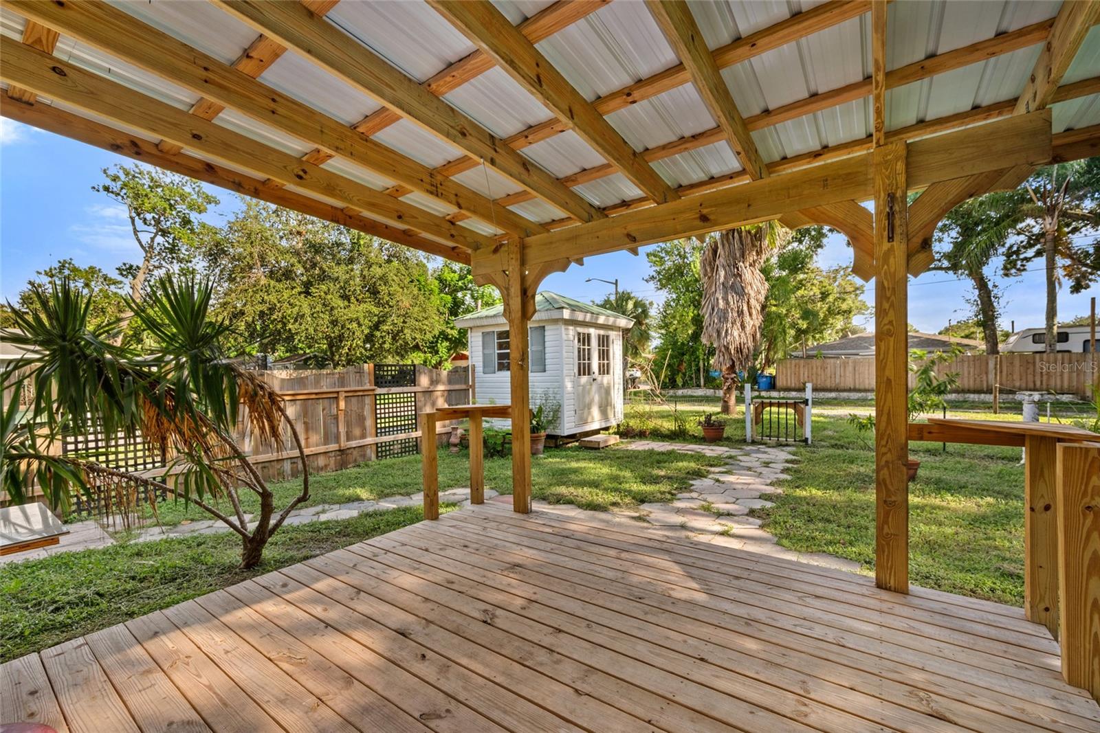 View from shady deck