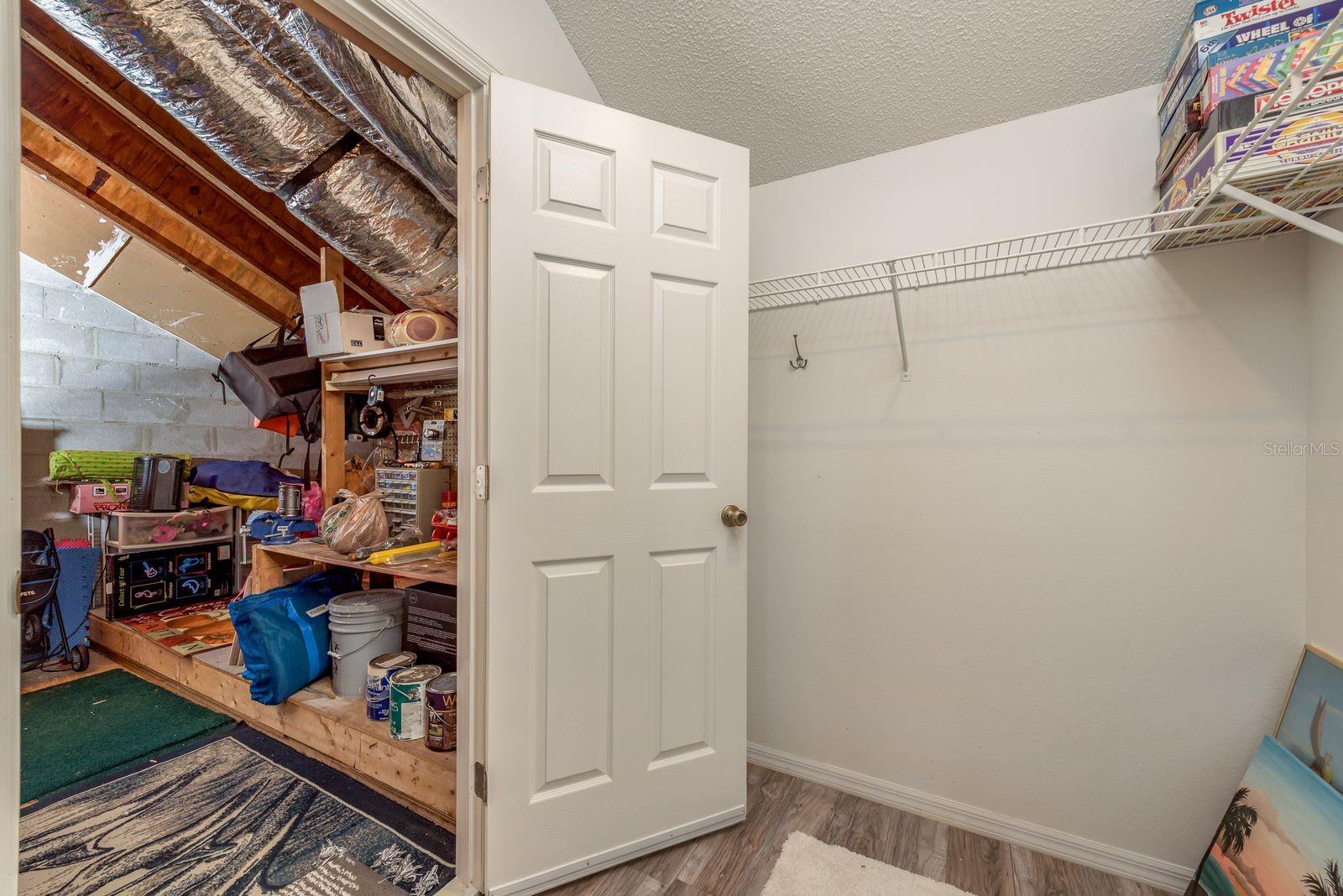 Entrance to HUGE attic space