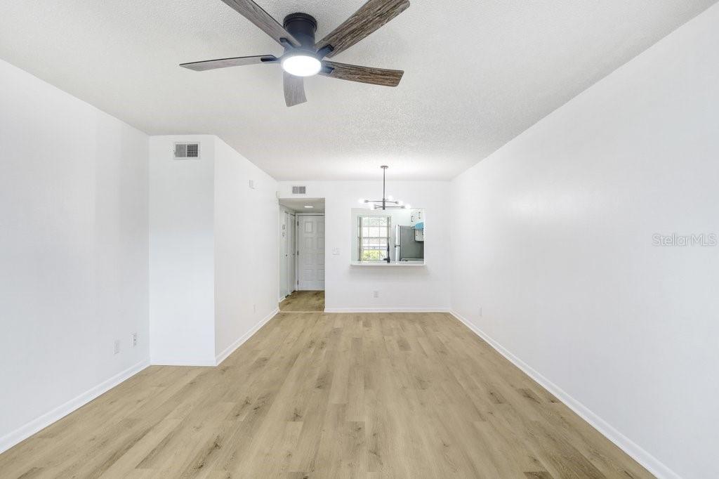 Living Room View into Dining Room