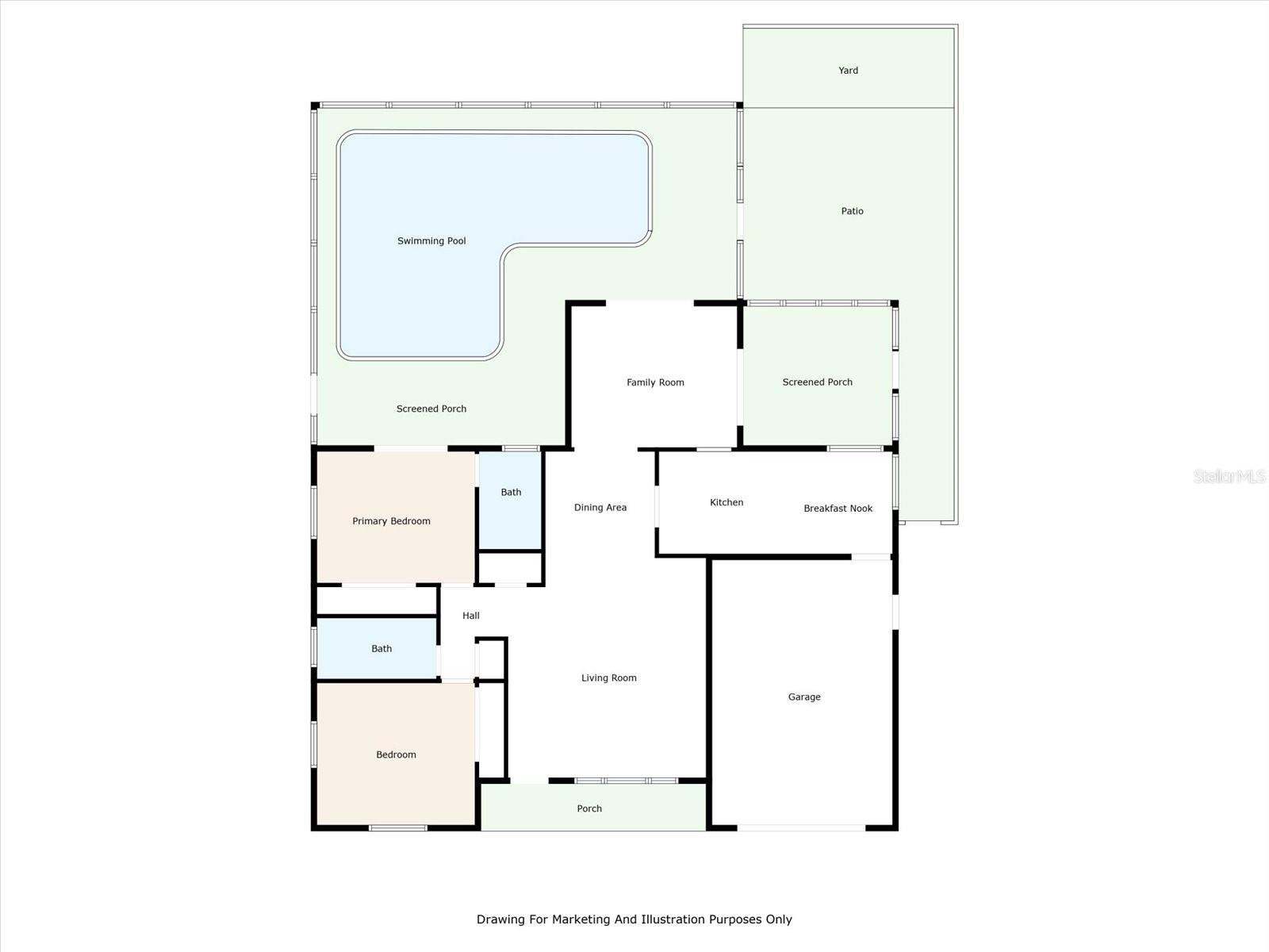 Florida Room with A/C, 2nd Bedroom & Bath