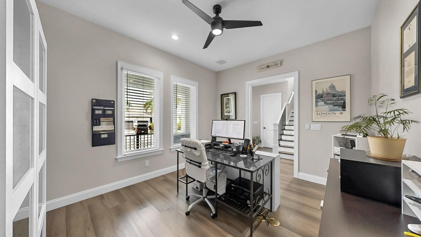 Office with barn doors
