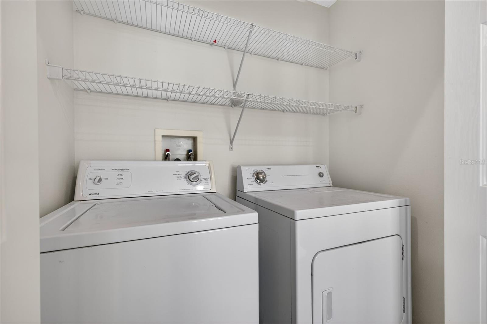 Upstairs Laundry with Full Size Washer and Dryer