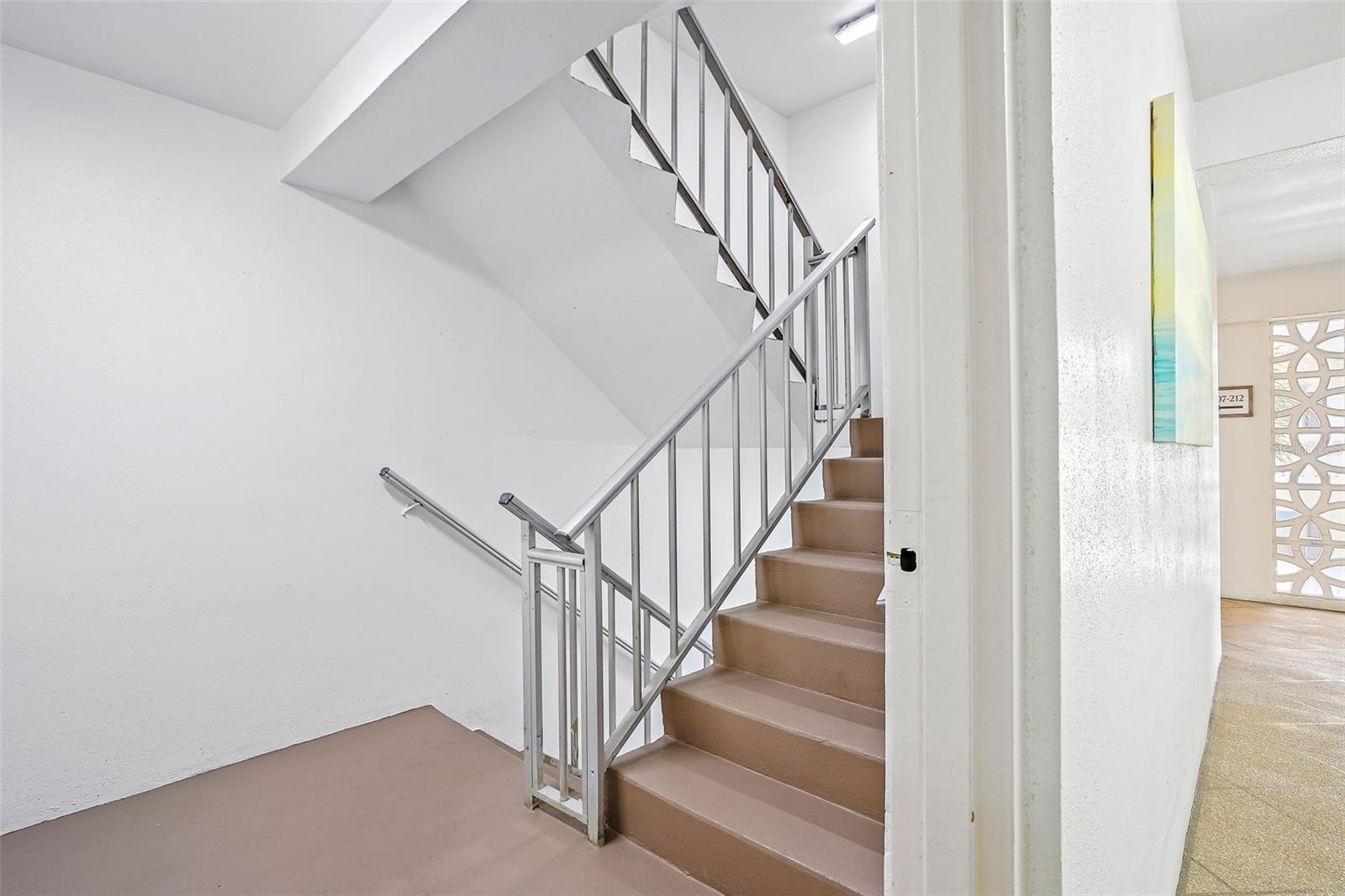 Clean stairwells w/ LED lighting