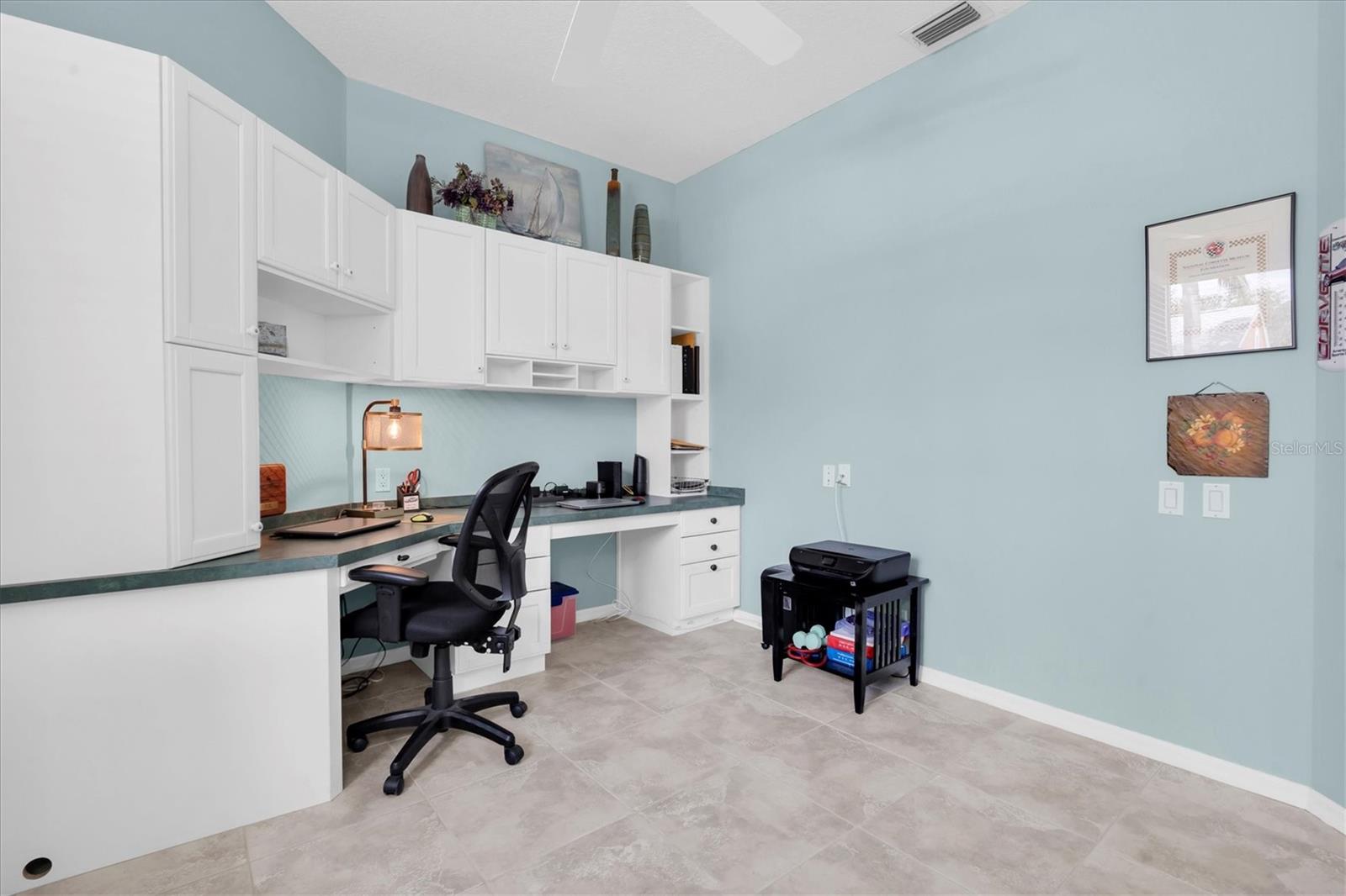 Office with Custom Desk Built-ins