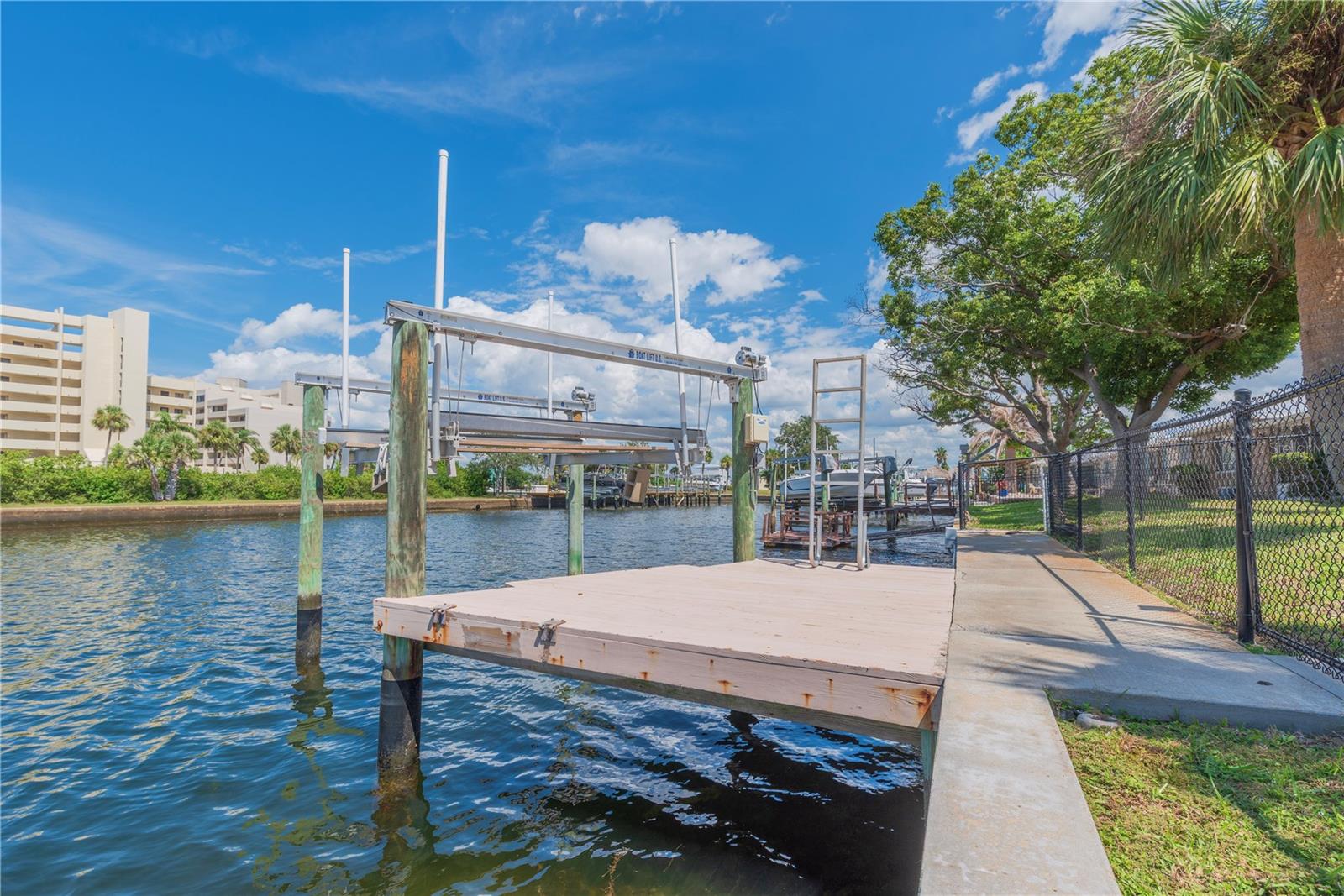 Dock with 10k lb boat lift.