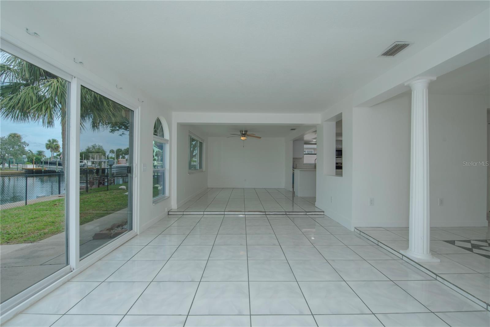 Family room looking into flex space.