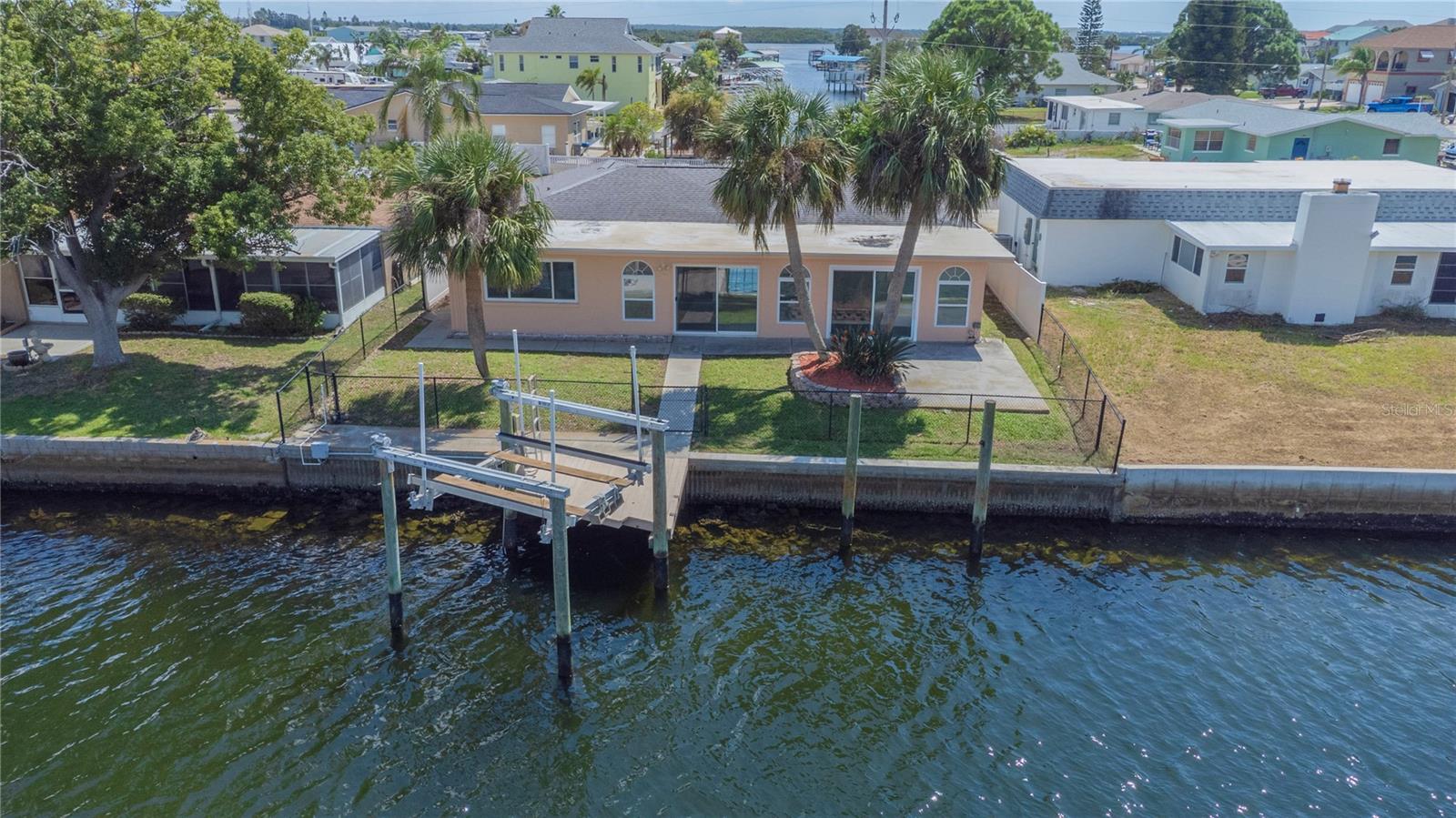 Aerial view of rear exterior.
