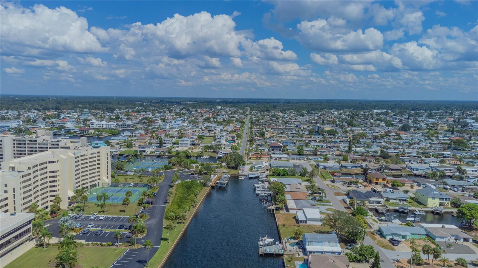 Aerial view facing toward US Hwy 19.
