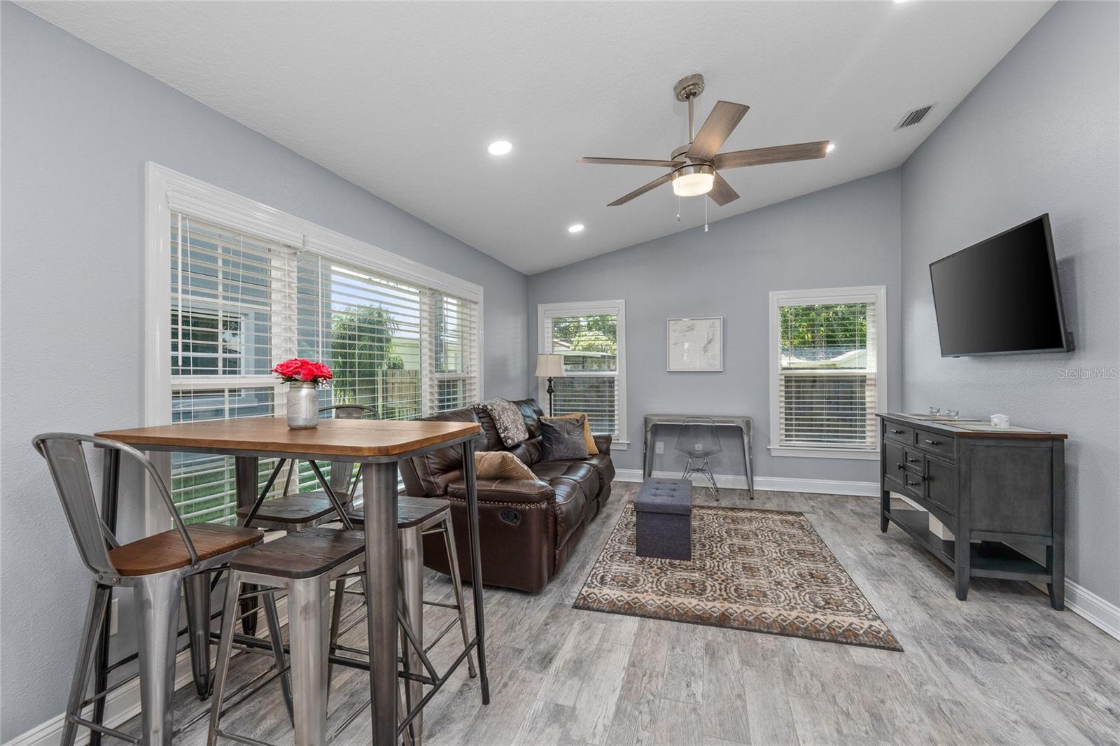 Space for dining and relaxing in this Family Room
