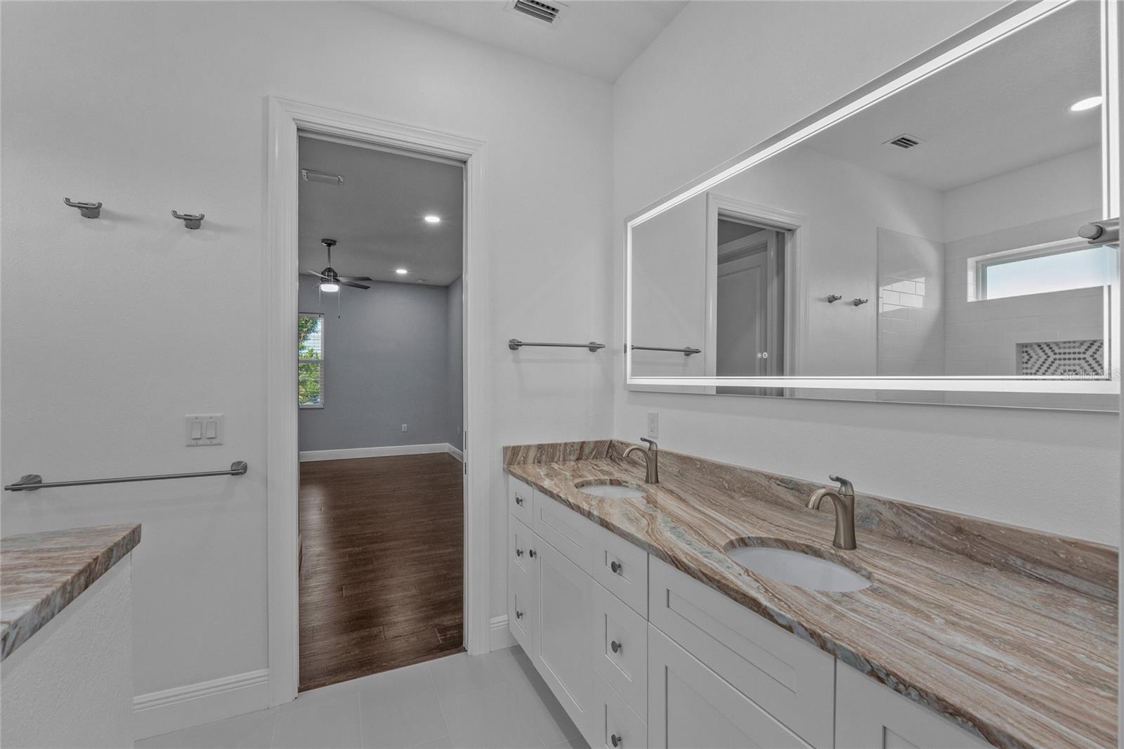 Jack and Jill Bathroom between Bedrooms 3 and 4