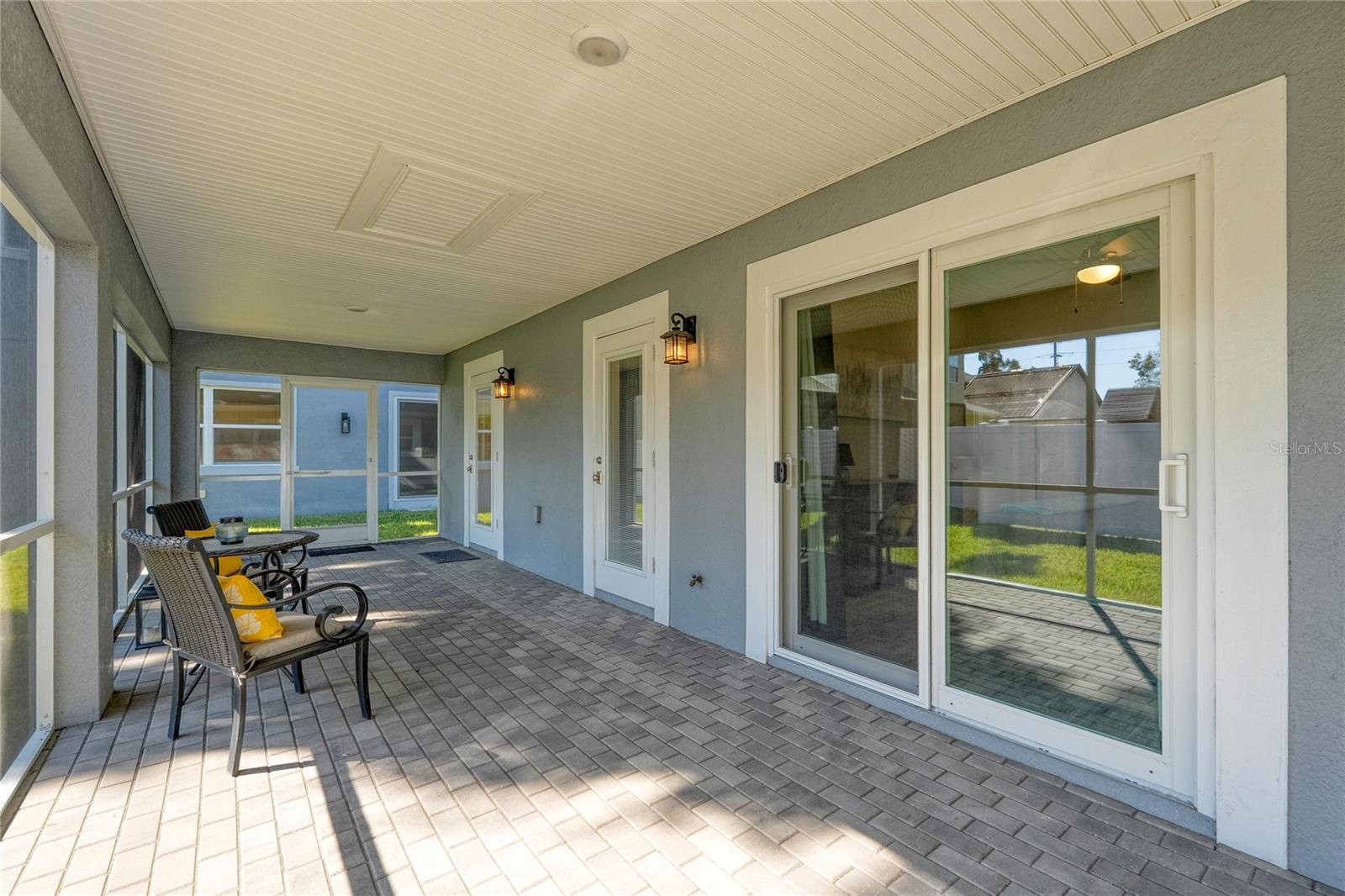 Pavered Lanai and all windows and doors are double paned and rated to 135 mph