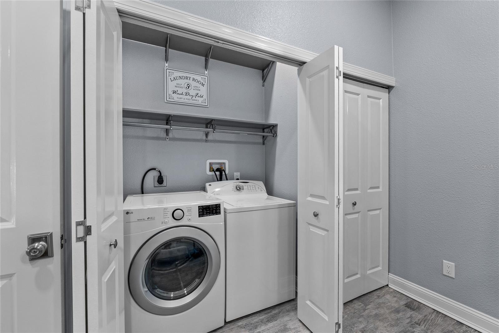 Bedroom 2 has space for the washer and dryer