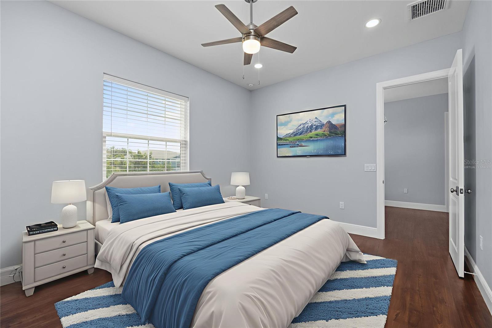 Virtually staged Bedroom 5 has a very spacious closet