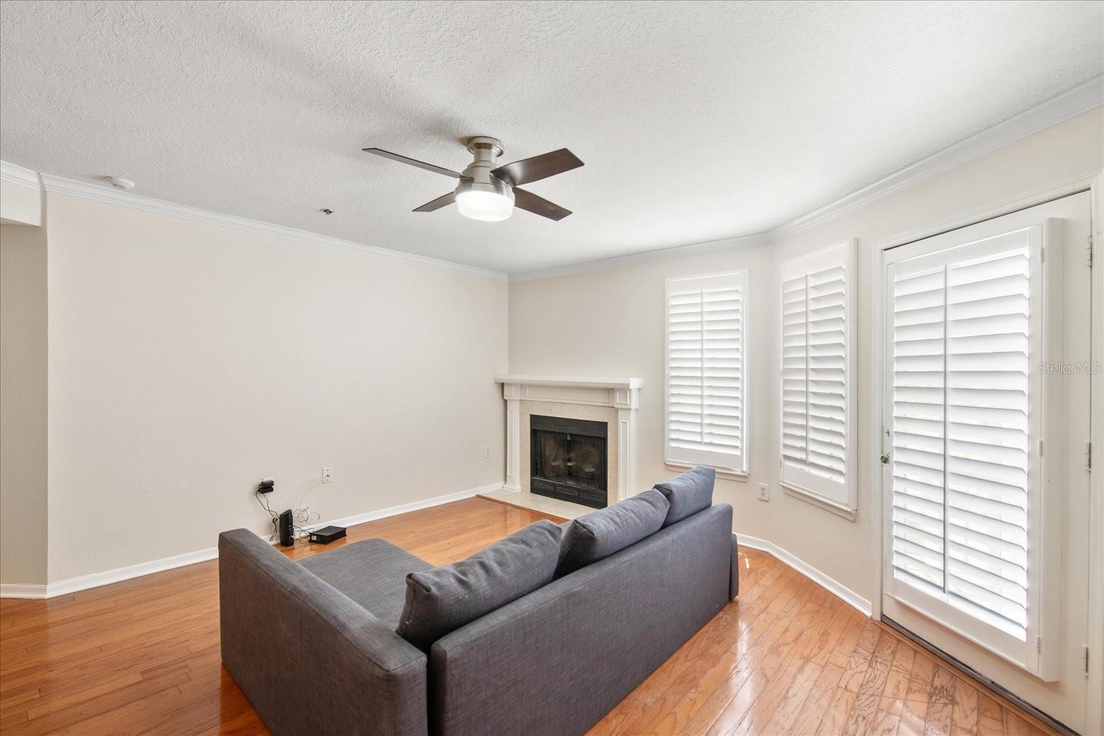plantation shutters and remote controlled fans