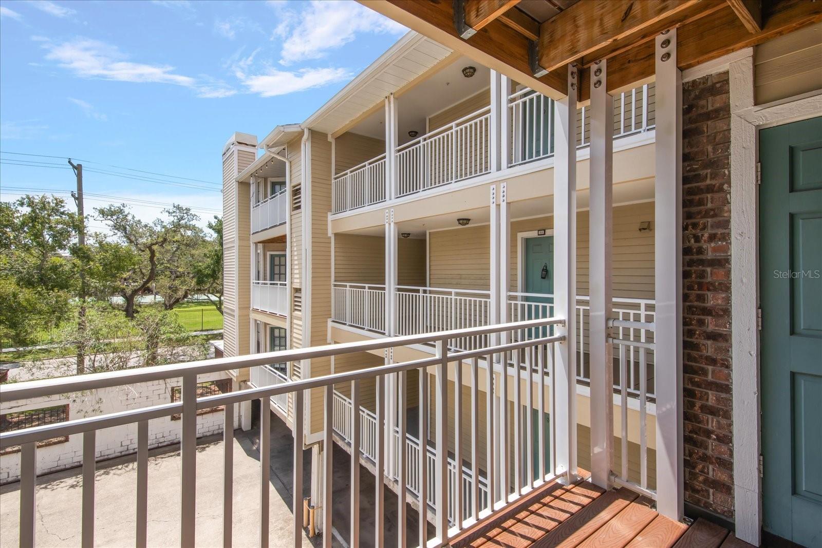balcony with storage closet