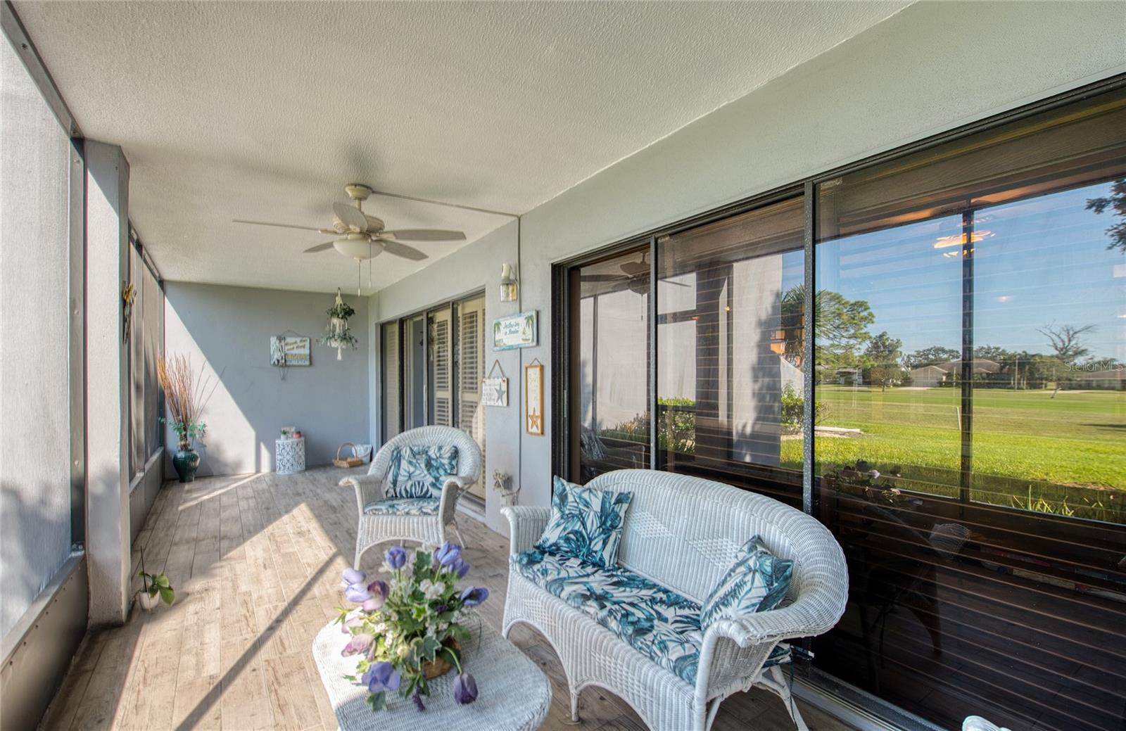 Lovely lanai overlooking golf course