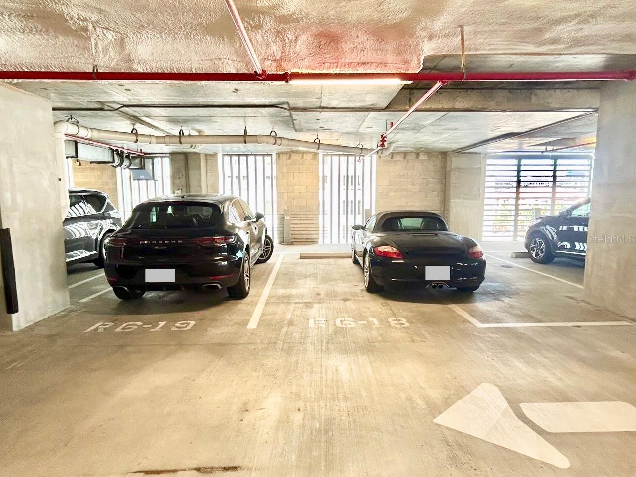 The residence comes with two assigned parking spaces in the garage.
