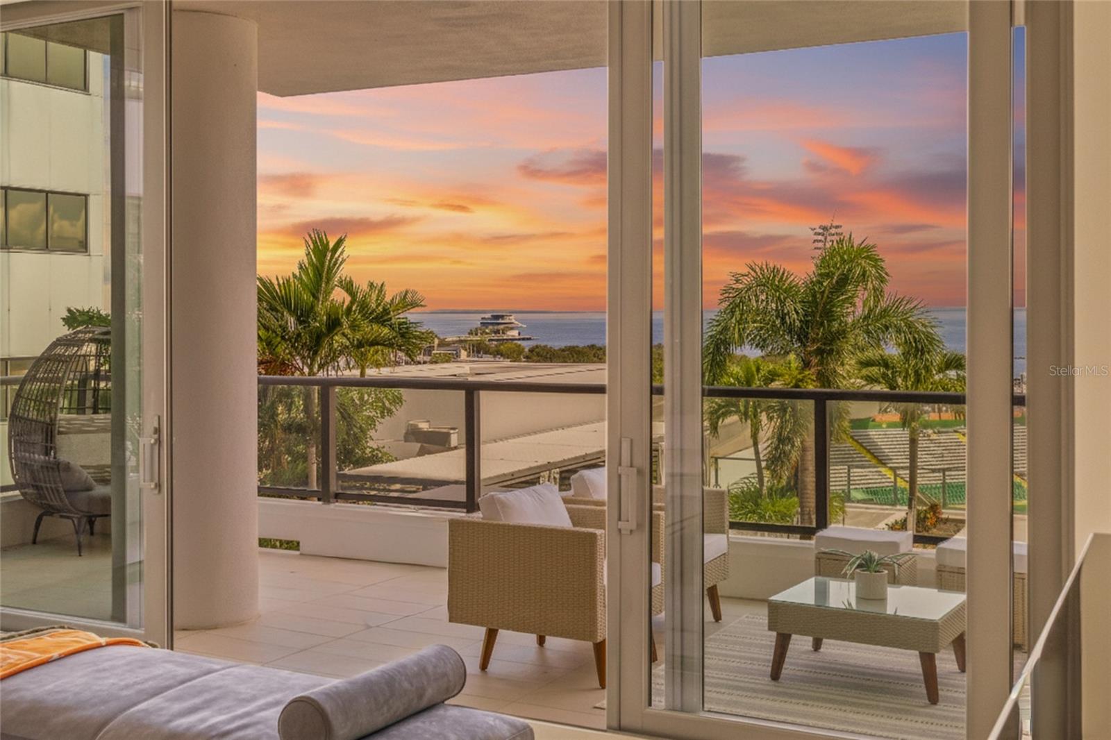 Sunrise overlooking the gorgeous Tampa Bay and iconic St Petersburg Pier