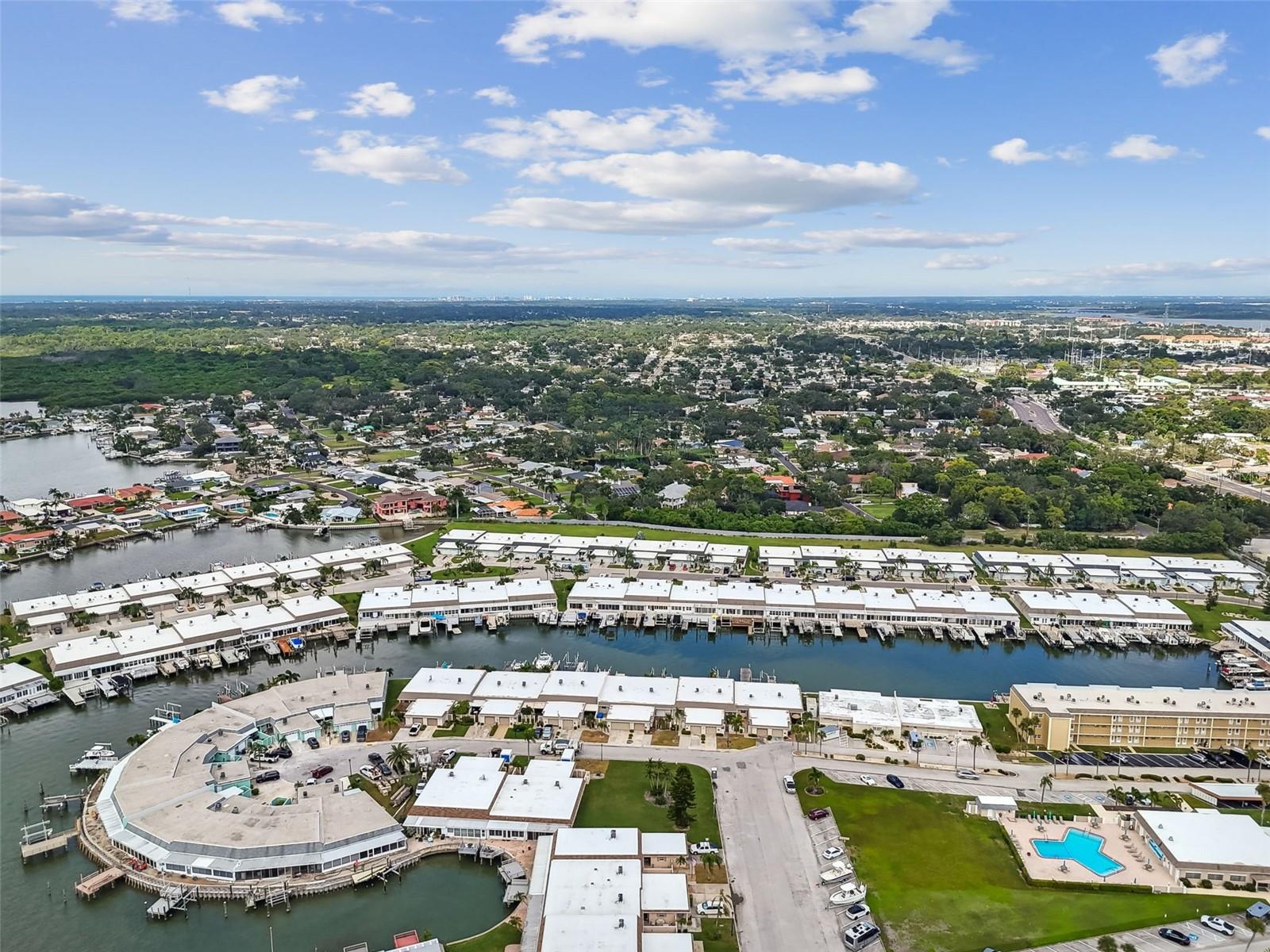 Aerial photo of the surrounding neighborhood in Boca Ciega Point.