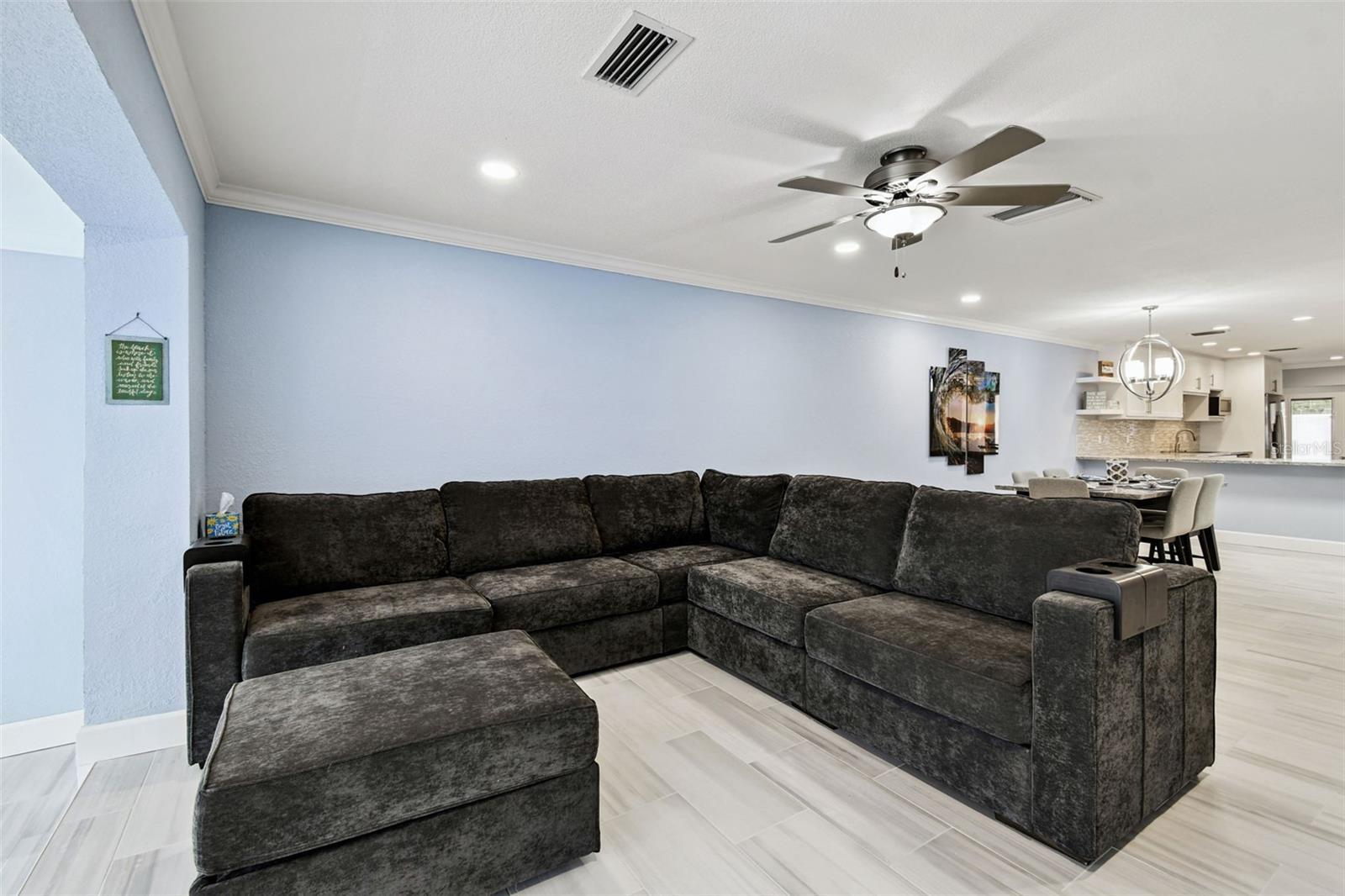 Over-sized living room.