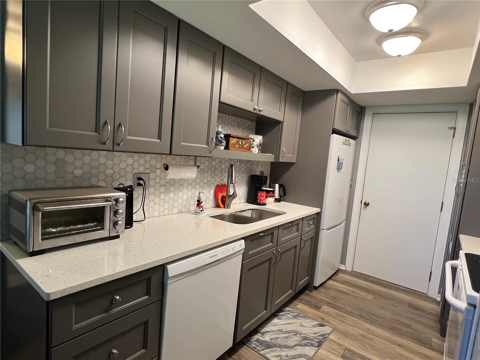 Kitchen and door to garage