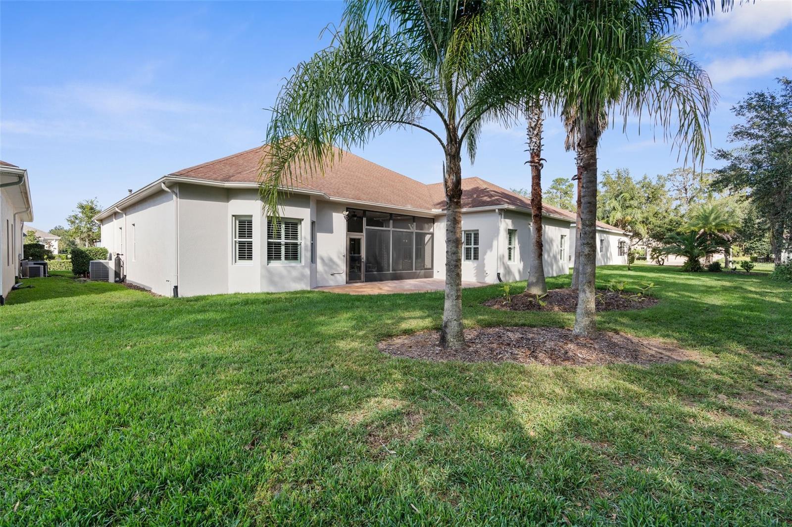 Nice rear yard with no rear neighbors.