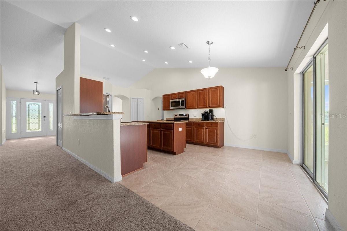 Kitchen has plenty of space for dining as well