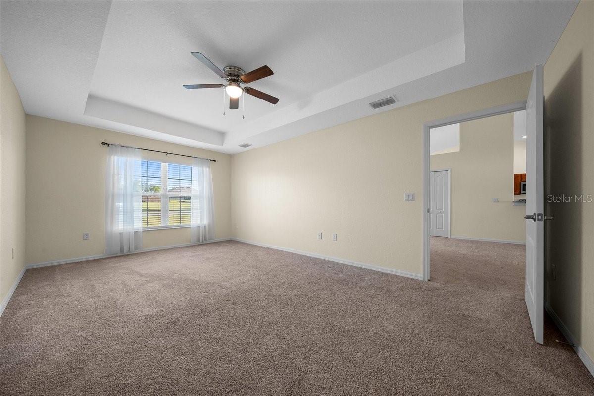 Primary Bedroom.. check out the trey ceiling