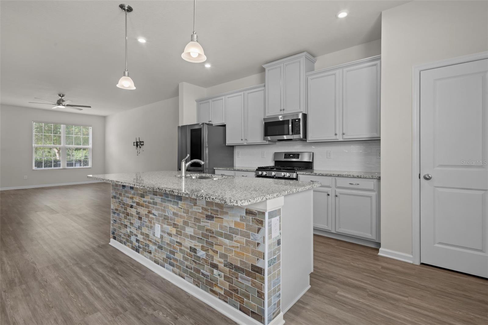 Kitchen - view from back door (leading to courtyard)