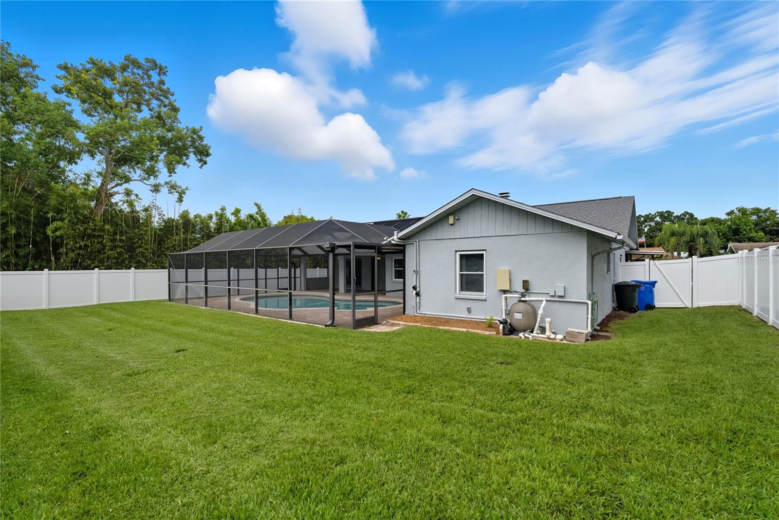 Fenced Backyard View 1