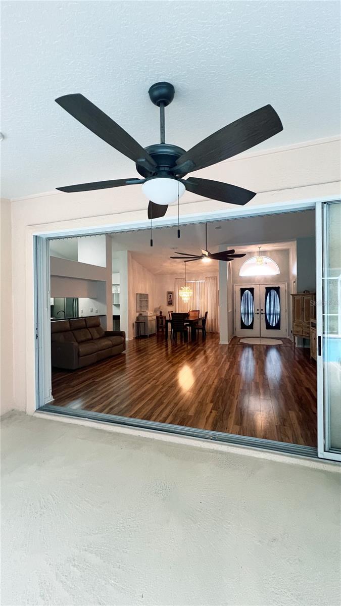 Sliding patio doors open fully