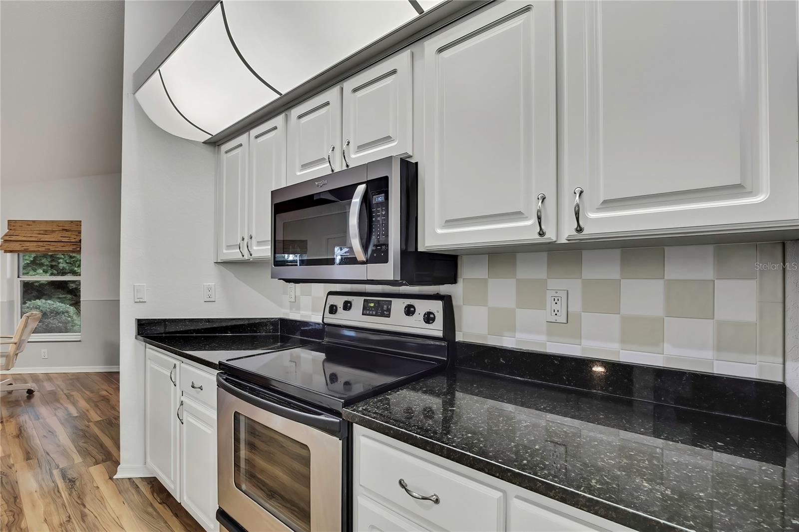 Stainless steel microwave and smooth top range