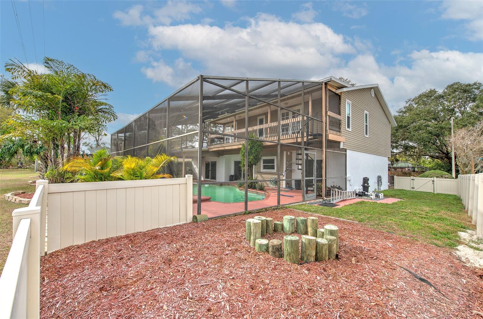Side Yard with fire pit