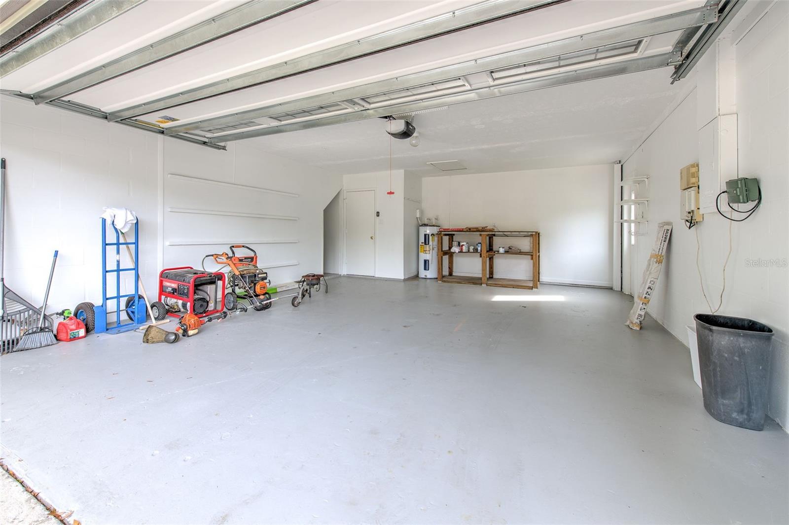 Garage with water heater