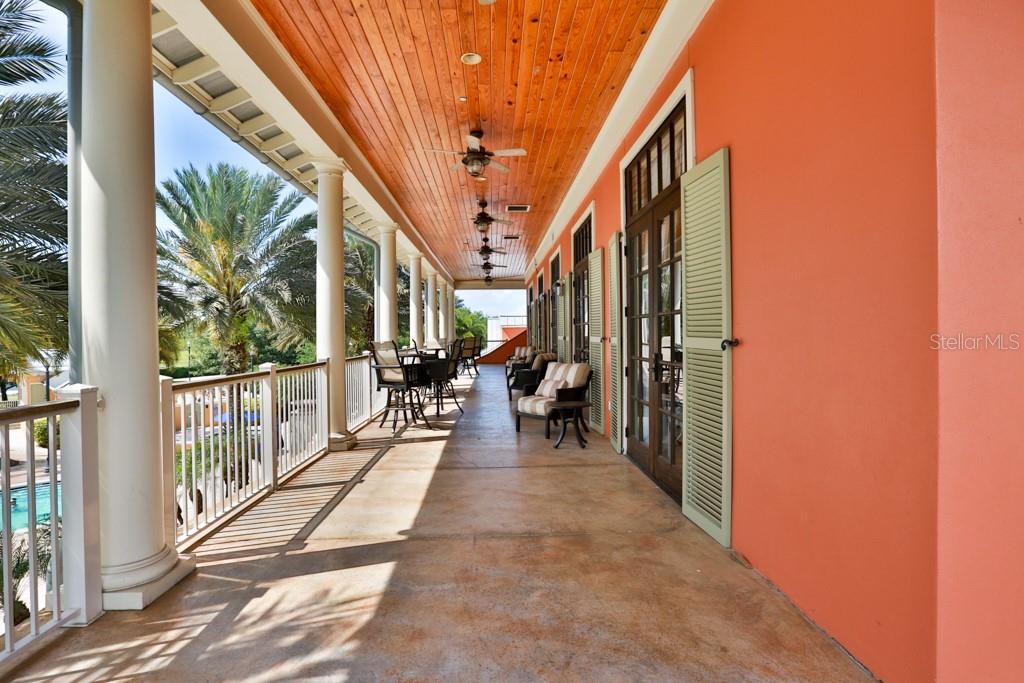 Community Building Porch Overlooking Pool Area